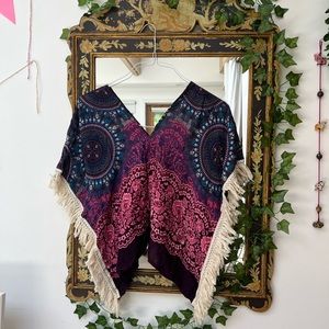 Thai poncho-blouse. Fabulous colors and patterns. Fits sizes xs, s, and m.